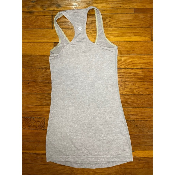 Lululemon Cool Racerback *Extra Long Metallic Silver Size 4 Workout Top - Picture 3 of 11